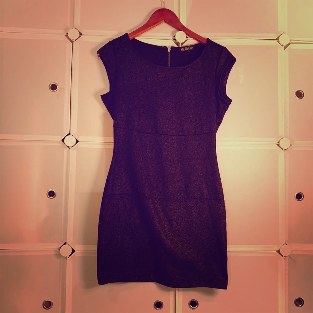 Black with gold tinting black dress